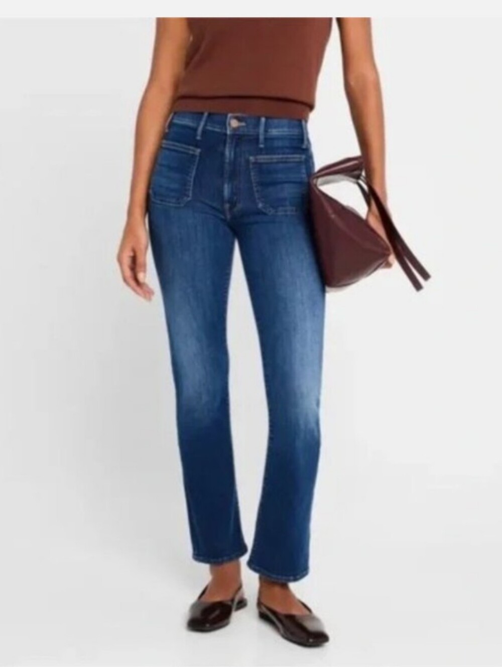 Mother The Patch Pocket Insider Flood Jeans in On Your Left Size 28 - Picture 1 of 12